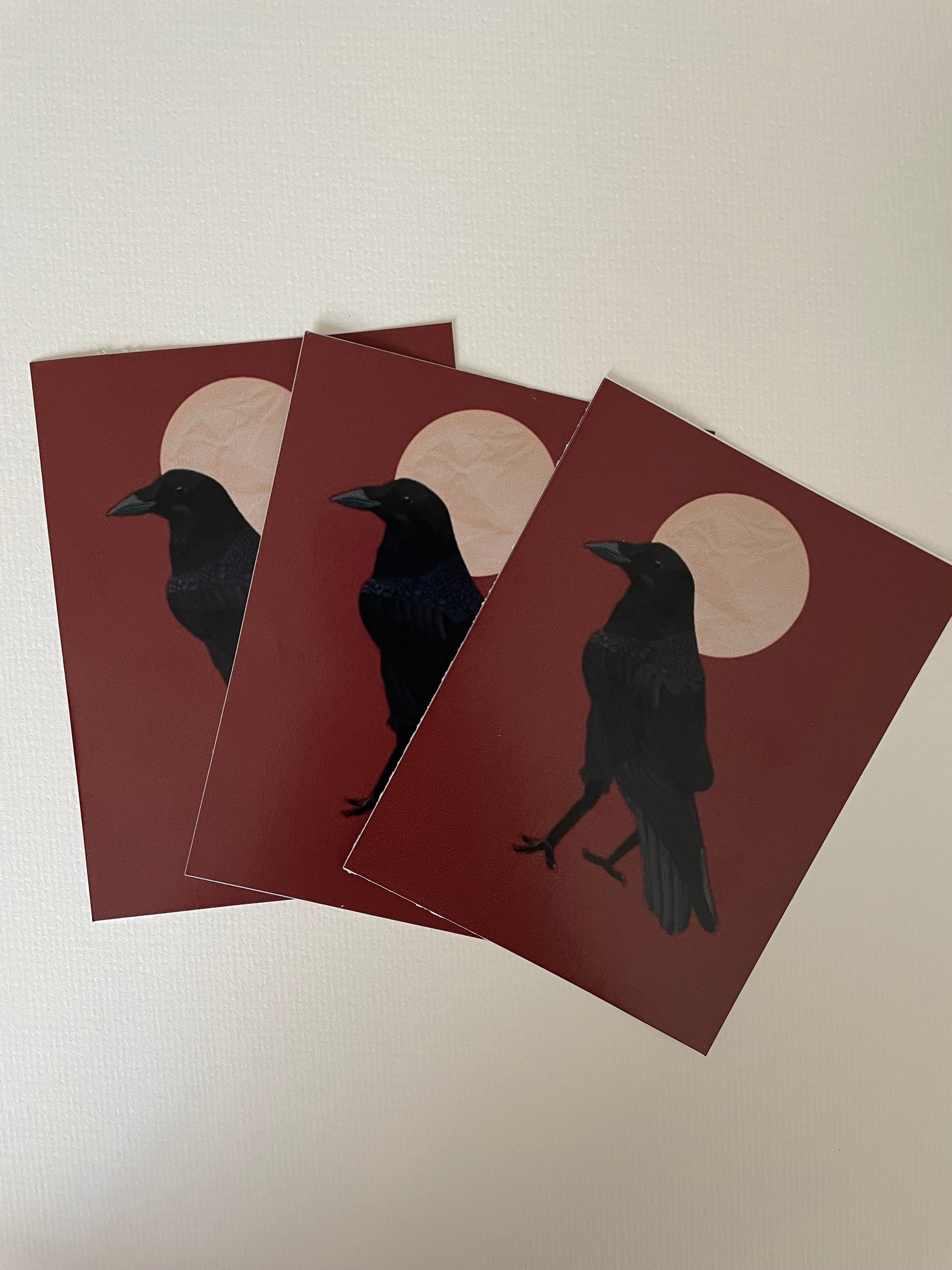 Moon Crow Vinyl Sticker