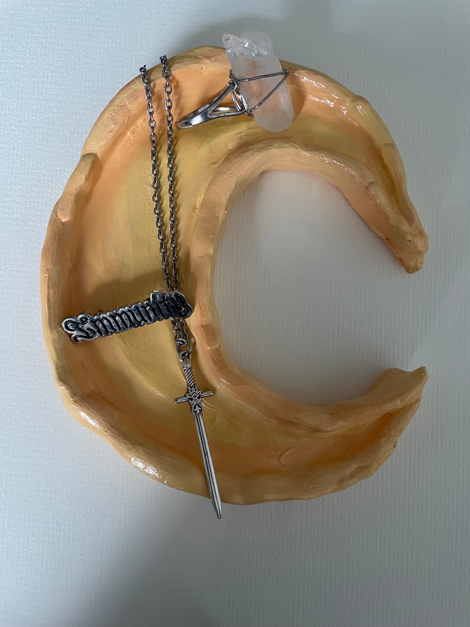 Yellow Moon Jewelry Plate
