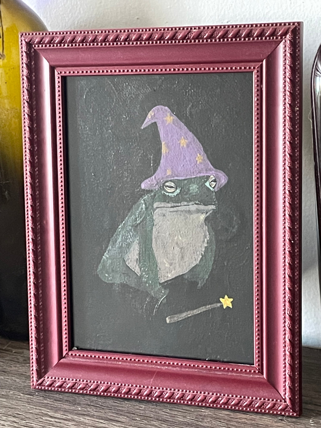 "wizard toad" original framed canvas