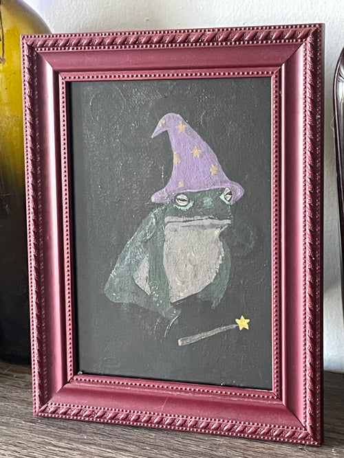 "wizard toad" original framed canvas