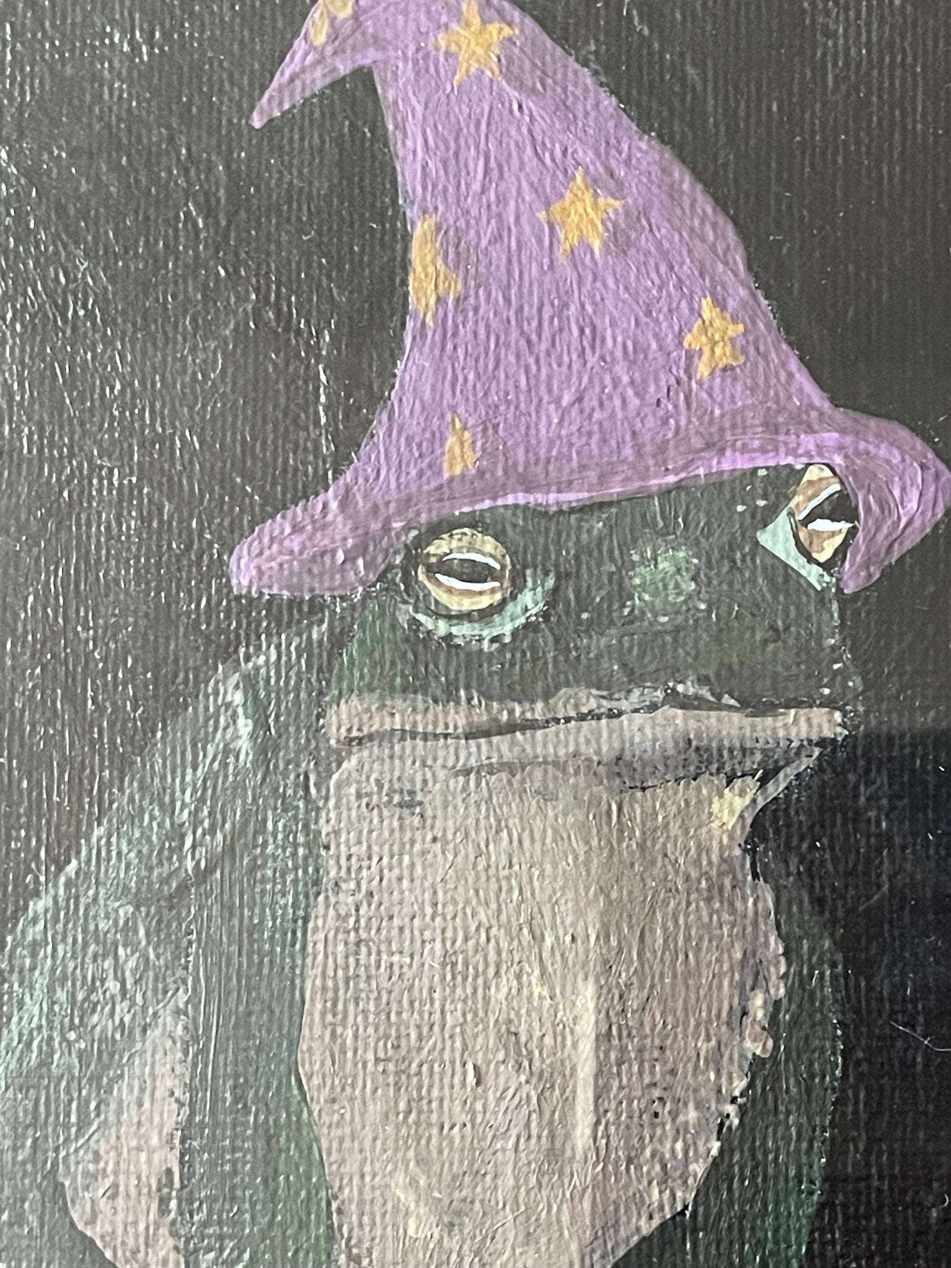 "wizard toad" original framed canvas