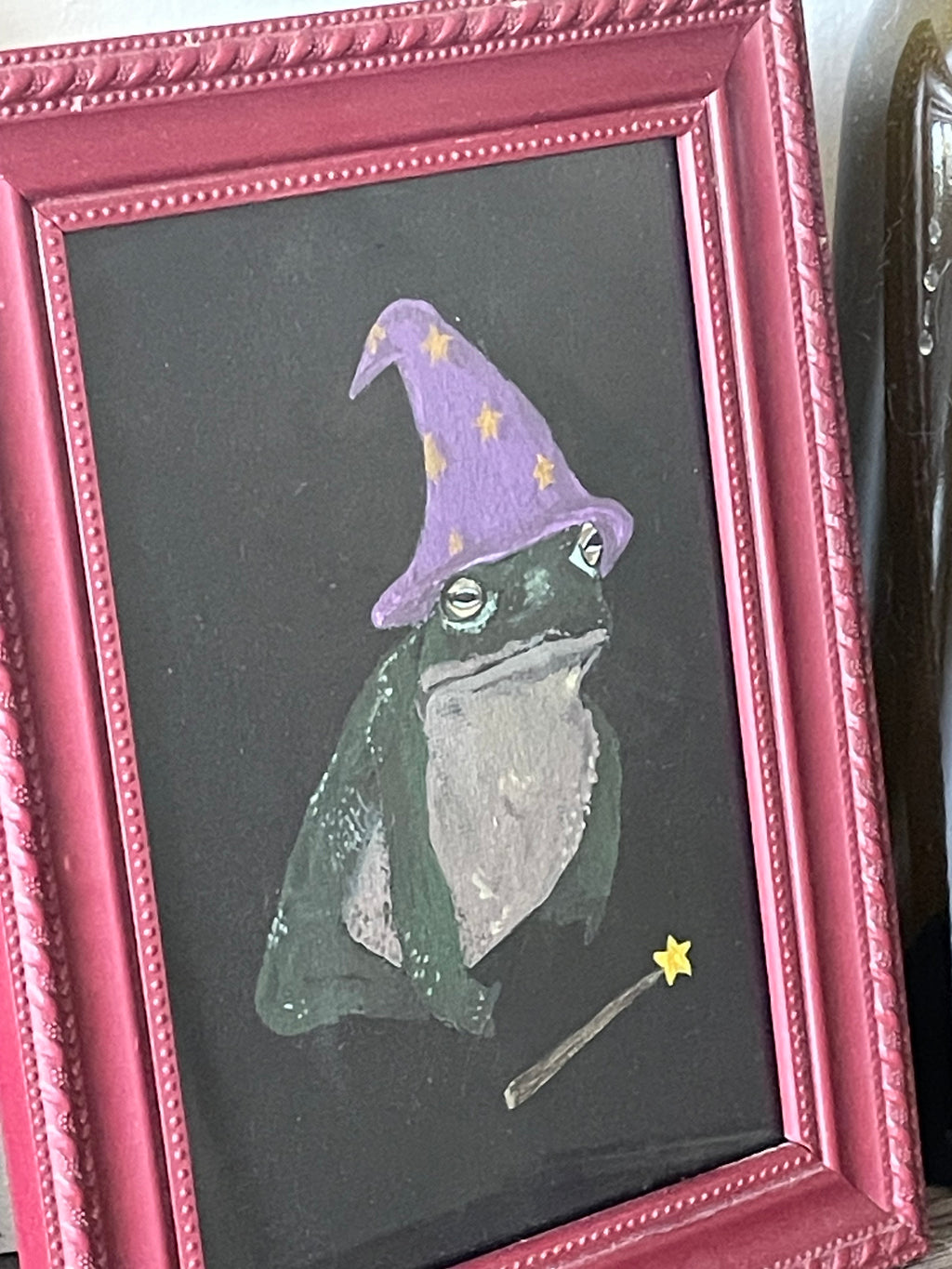 "wizard toad" original framed canvas