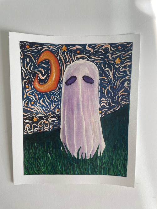 "starry ghostie" mini print